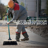 10" Newman and Cole PVC Broom Head with Screw Fit Bracket and Green Metal Handle